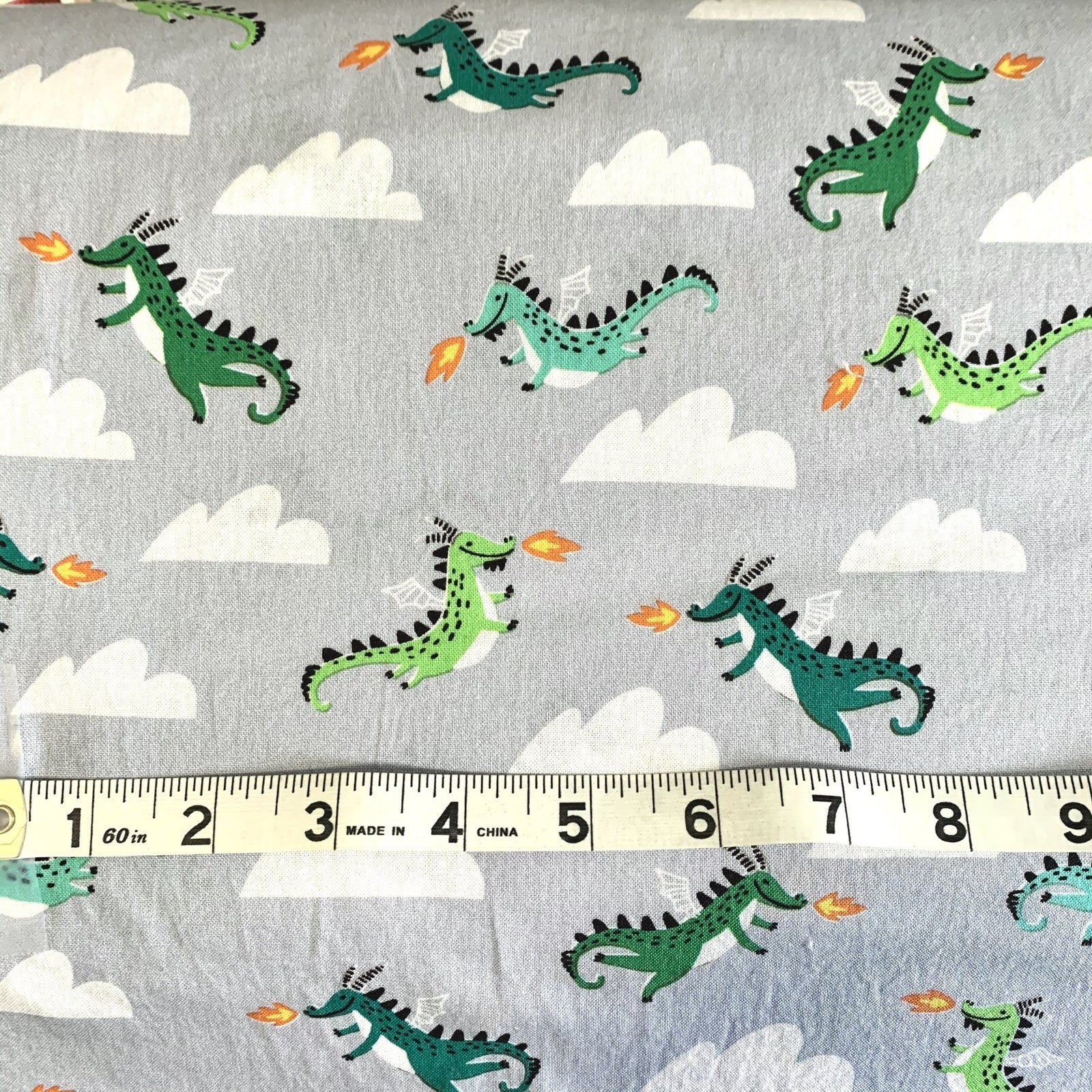 Dragons - Hello Lucky - Fabric by the Yard - Out of Print