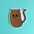 Potato Cat Die Cut Sticker on a teal background