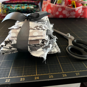 Grey + White Fabric Scrap Bundle No. 1 - 10.6 oz.