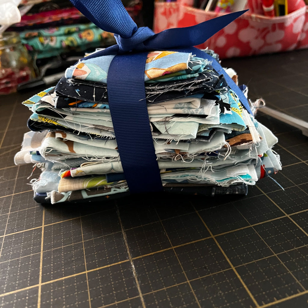 Blue Fabric Scrap Bundle No. 4 - 14.5 oz.