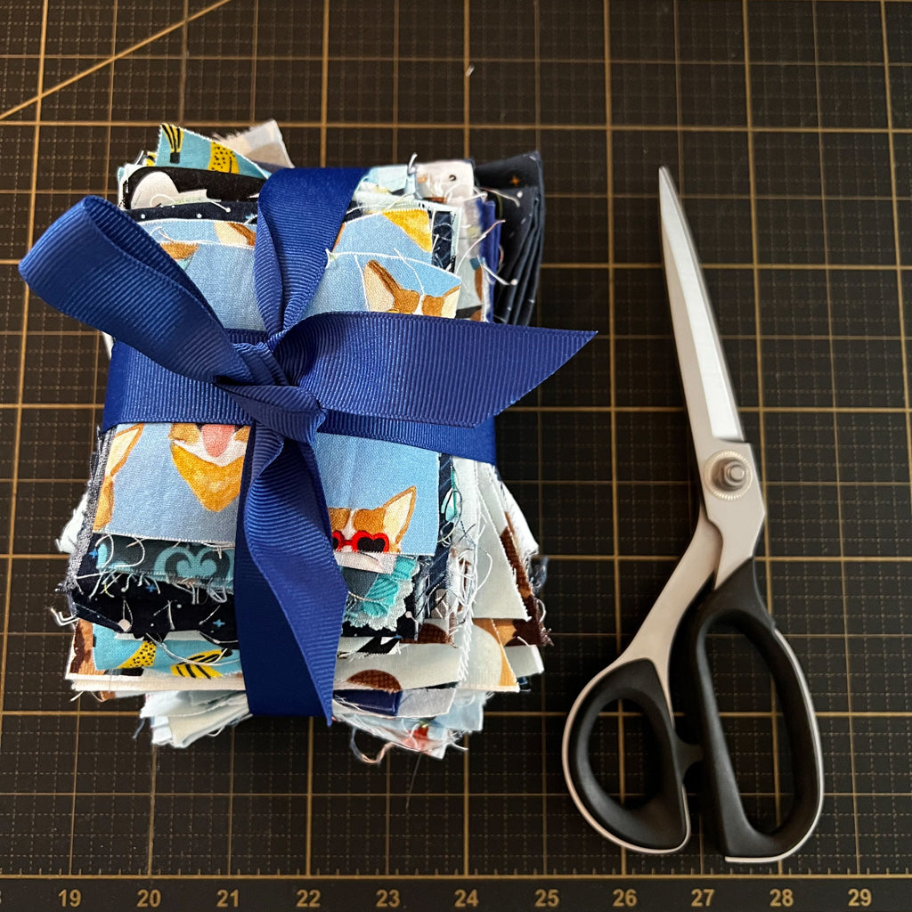 Blue Fabric Scrap Bundle No. 4 - 14.5 oz.