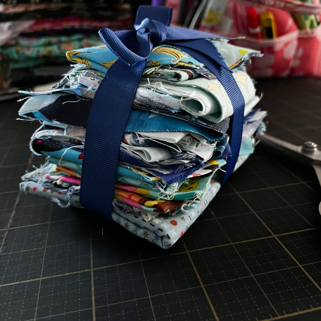 Blue Fabric Scrap Bundle No. 5 - 13.5 oz.