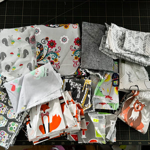 Grey + Multi Fabric Scrap Bundle No. 2 - 13.8 oz.