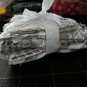 Grey + White Fabric Scrap Bundle No. 3 - 13 oz.