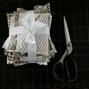 Grey + White Fabric Scrap Bundle No. 3 - 13 oz.