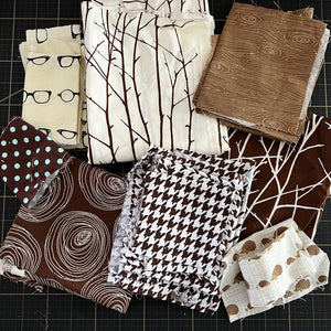 Brown Fabric Scrap Bundle No. 1 - 10.3 oz.