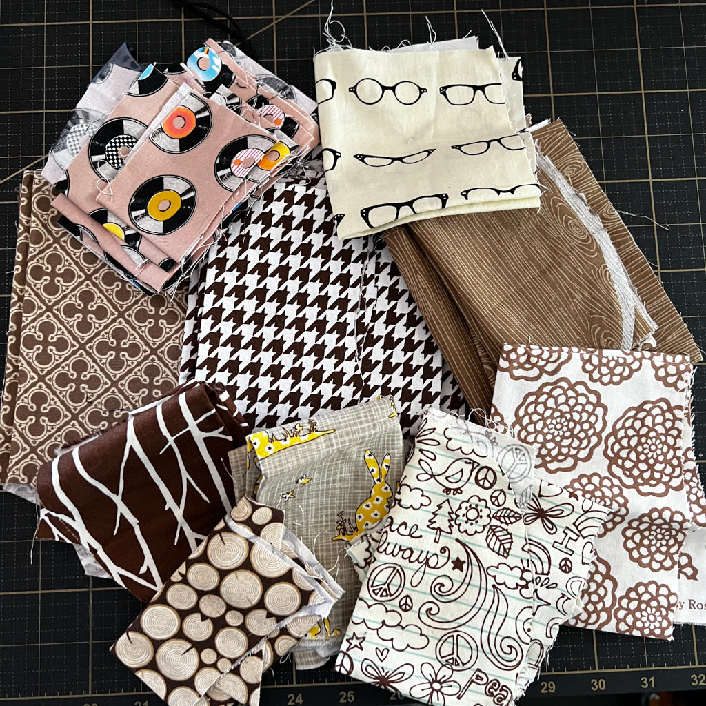 Brown Fabric Scrap Bundle No. 3 - 10.3 oz.