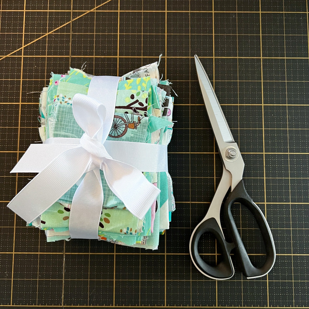 Blue-Green Fabric Scrap Bundle No. 1 - 10.1 oz.