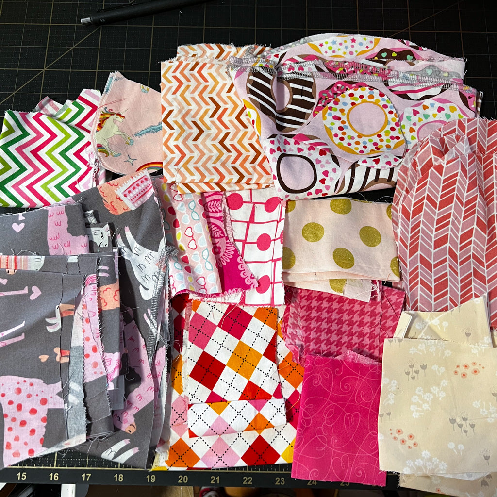Pink Fabric Scrap Bundle No. 1 - 14.5 oz.