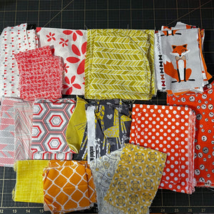 Orange + Yellow Fabric Scrap Bundle No. 1 - 12.6 oz.