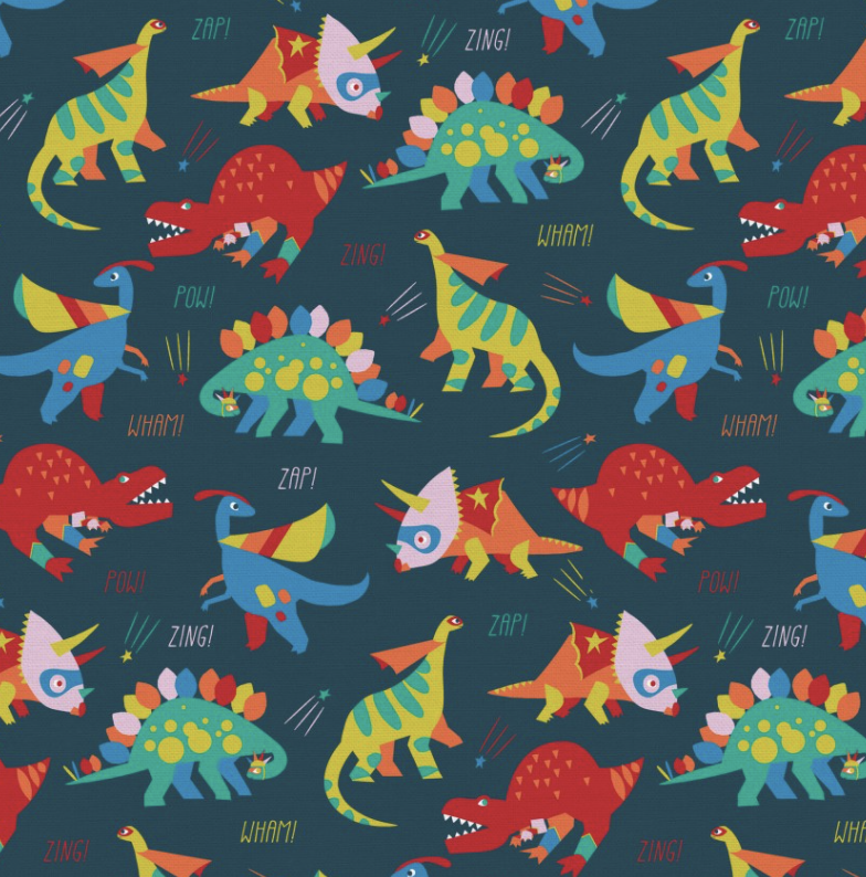 Super Dinos - Fabric by the Yard