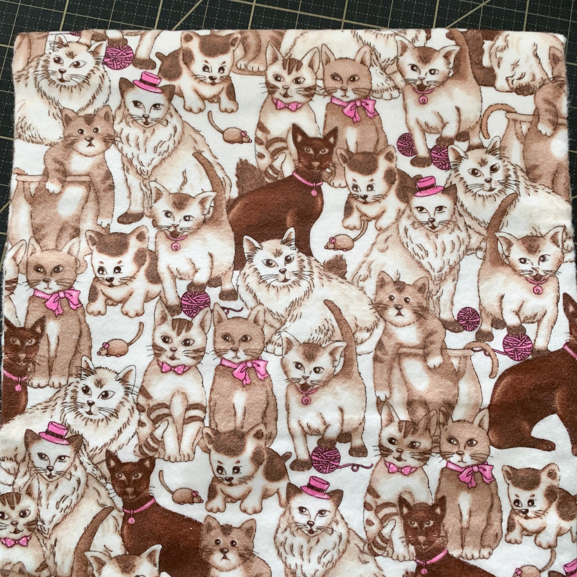 Cats in Hats and Bow Ties Flannel - 1.5 yards