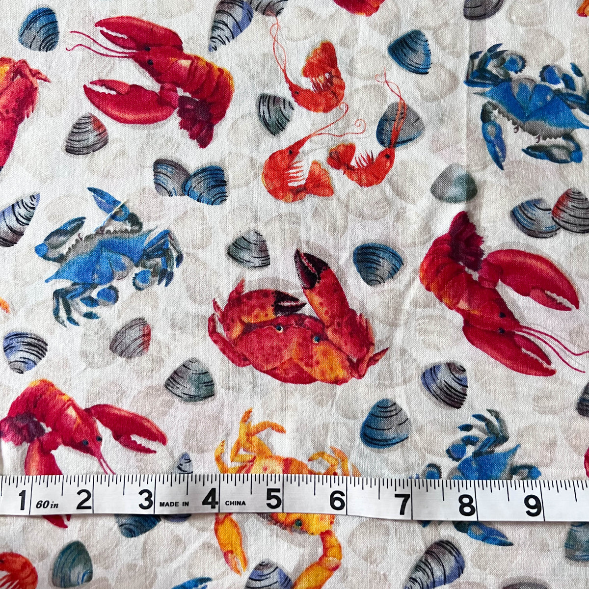 Lobsters + Crabs Fabric by Paul Brent - Out of Print Fabric - 1 Yard